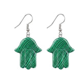 Hamsa Hand Natural Crystal Dangle Earrings Lucky Evil Eye Drop Earrings Spiritual Healing Jewelry For Women Daily Wear PE0671