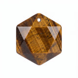 22mm Faceted Hexagon Natural Stone Pendants Healing Crystal Charm for DIY Necklace Jewelry Making Accessories Wholesale