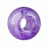 12mm Round Natural Gemstone Large Hole Beads, 5mm Big Hole Polished Stone Ball Beads for DIY Jewelry Making