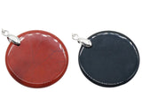 Vintage Natural Stone Circle Token Pendant Necklace, Flat Round Quartz Disk Charm with Cable Chain, Elegant Spiritual Protection Birthday Gift for Her