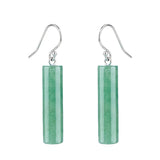 Gemstone Cylinder Dangle Earrings – 8x30mm Polished Crystal Drop Earrings for Women & Girls – Healing Stone Jewelry Gift