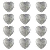 Crystal Puffy Heart Stones 20mm Geometric Pocket Stones for Meditation Chakra Balancing 12PCS In Velvet Bag