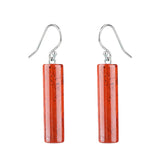 Gemstone Cylinder Dangle Earrings – 8x30mm Polished Crystal Drop Earrings for Women & Girls – Healing Stone Jewelry Gift