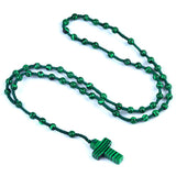 Natural Stone Cross Necklace Handmade 6mm Bead Rosary Jewelry Adjustable Spiritual Meditation Prayer Beads for Men Women Gifts SN2031