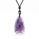 Gemstone Fish Pendant Necklace Adjustable Rope #SN2016-BK22 Handcrafted Gemstone Charm 22x40mm Cord Spiritual Gift for Women Men