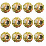 Wholesale 12PCS Round Gemstone Beads Drilled 5mm Large Hole Polished Stone Ball for DIY Jewelry Making
