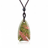 Gemstone Fish Pendant Necklace Adjustable Rope #SN2016-BK22 Handcrafted Gemstone Charm 22x40mm Cord Spiritual Gift for Women Men