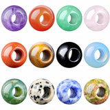 Wholesale 12PCS Round Gemstone Beads Drilled 5mm Large Hole Polished Stone Ball for DIY Jewelry Making