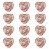 Crystal Puffy Heart Stones 20mm Geometric Pocket Stones for Meditation Chakra Balancing 12PCS In Velvet Bag