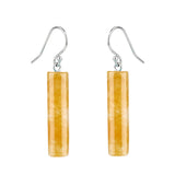 Gemstone Cylinder Dangle Earrings – 8x30mm Polished Crystal Drop Earrings for Women & Girls – Healing Stone Jewelry Gift