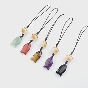 Mini Fish Gemstone Pendant Keychain Video Demo
